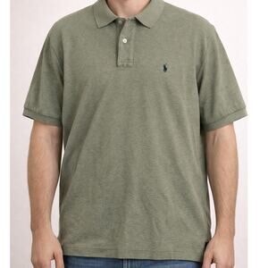 Polo Ralph Lauren Green Short Sleeve Polo Shirt Men’s XL Logo Cotton olive sage